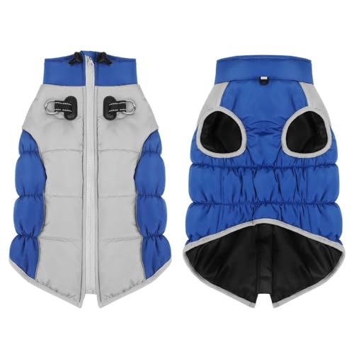 wasserdichte Reflektierende Haustierjacke Für Den Außenbereich Mit D-Ring, Daunenjacke Für Hunde, Herbst Und Winter, Warme Haustierjacke, Kleidung, Jacke Für Französische Bulldogge, Labrador, Deu von YHTAKF
