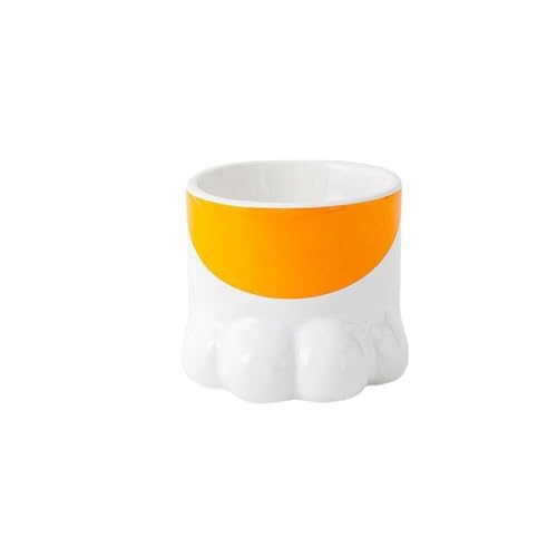 HAQJWMZC katzennapf Keramische Katzenschale, Erhöhte Katzenschale, Katzenfutterschale Zum Schutz Der Wirbelsäule Der Katze-orange Katze von HAQJWMZC