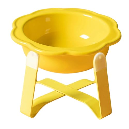 HAQJWMZC katzennapf Keramische Katzenschale Eisenrahme Blumenförmige Schale Zum Schutz Der Gebärmutterhalswirbel Katzennahrungsschale Katzenwasserschale Erhöhte Katzenschale-Creme Gelb HAQJWMZC katzennapf Keramische Katzenschale Eisenrahme Blumenförmige Schale Zum Schutz Der Gebärmutterhalswirbel Katzennahrungsschale Katzenwasserschale Erhöhte Katzenschale-Creme Gelb von HAQJWMZC