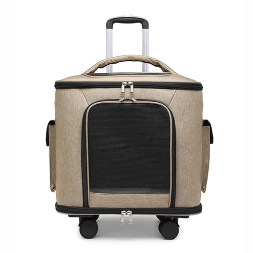 Reisebox für Katzen-/Hunde-Kinderwagen, Tragetasche mit Rollen, Haustier-Reisetasche, atmungsaktiver Trolley für Hund und Katze, Premium-Transport-Haustier-Kinderwagen mit bequemem Kissen (Farbe: Reisebox für Katzen-/Hunde-Kinderwagen, Tragetasche mit Rollen, Haustier-Reisetasche, atmungsaktiver Trolley für Hund und Katze, Premium-Transport-Haustier-Kinderwagen mit bequemem Kissen (Farbe: von HAQMG