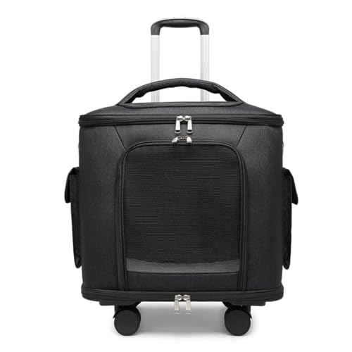 Reisebox für Katzen-/Hunde-Kinderwagen, Tragetasche mit Rollen, Haustier-Reisetasche, atmungsaktiver Trolley für Hund und Katze, Premium-Transport-Haustier-Kinderwagen mit bequemem Kissen (Farbe: Reisebox für Katzen-/Hunde-Kinderwagen, Tragetasche mit Rollen, Haustier-Reisetasche, atmungsaktiver Trolley für Hund und Katze, Premium-Transport-Haustier-Kinderwagen mit bequemem Kissen (Farbe: von HAQMG