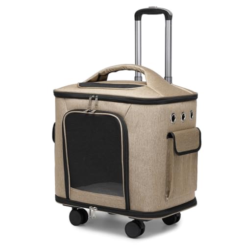 Tragetasche für Katzen-/Hunde-Kinderwagen mit Rollen, Haustier-Reisetasche, atmungsaktiver Trolley für Hund und Katze, Premium-Transport-Reisebox, Haustier-Kinderwagen-Wagen mit bequemem Kissen Tragetasche für Katzen-/Hunde-Kinderwagen mit Rollen, Haustier-Reisetasche, atmungsaktiver Trolley für Hund und Katze, Premium-Transport-Reisebox, Haustier-Kinderwagen-Wagen mit bequemem Kissen von HAQMG