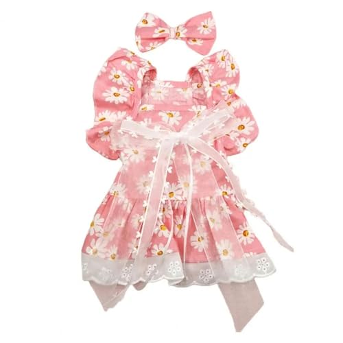 HARBINGG Hundepullover Stilvolle Hund Kleidung Pullover Sommer Hund Kleid Nette Spitze Prinzessin Kleid Haustier Katze-Rosa-M von HARBINGG
