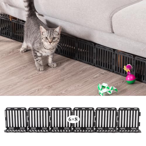 Spielzeugblocker Couch Schutz für Haustiere, Sofaschutz Katze Plastic Under Furniture Gap Protector für Sofa und Andere Möbel (Schwarz 48er Pack 24 Füße) von HARJJME