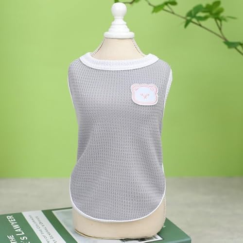 Lovely Dog Shirt Dog Summer Clothes Breathable Pet T-Shirt Puppy Clothes Pet Apparel for Summer Dog Vest Comfortable Pet Clothes for Small Dogs Cute Pet Vest Dog Clothes for Small Dogs (Grau, L) von HATNOKIL