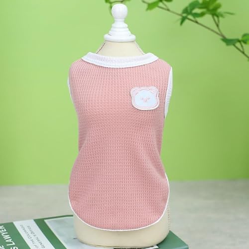 Lovely Dog Shirt Dog Summer Clothes Breathable Pet T-Shirt Puppy Clothes Pet Apparel for Summer Dog Vest Comfortable Pet Clothes for Small Dogs Cute Pet Vest Dog Clothes for Small Dogs (Pink, M) von HATNOKIL