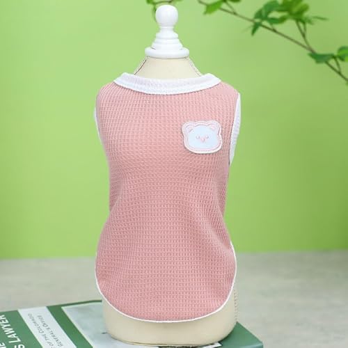 Lovely Dog Shirt Dog Summer Clothes Breathable Pet T-Shirt Puppy Clothes Pet Apparel for Summer Dog Vest Comfortable Pet Clothes for Small Dogs Cute Pet Vest Dog Clothes for Small Dogs (Pink, XS) von HATNOKIL