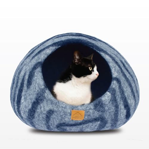 Große Woll-Katzenhöhle, Premium-Filzbett für Katzen und Kätzchen, Haustierhaus, natürlich, 100 % Merinowolle, handgefertigt, für den Innenbereich, umweltfreundlich, 48,3 cm Durchmesser, rund, Große Woll-Katzenhöhle, Premium-Filzbett für Katzen und Kätzchen, Haustierhaus, natürlich, 100 % Merinowolle, handgefertigt, für den Innenbereich, umweltfreundlich, 48,3 cm Durchmesser, rund, von HAUSSIMPLE