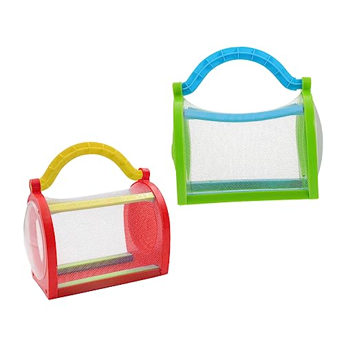 HAWILLOSCH 2stücke Insekten Beobachtungsbox Outdoor Käfig Mit Griff Für Junge Mädchen Natur Exploration Werkzeug Boxen Sichtbox Insekt Käfig von HAWILLOSCH