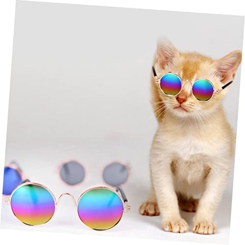 HAWILLOSCH 3 Stück Teiliges Modische Runde Haustier Sonnenbrillen in Schwarz Gelb Violett Bequeme UV Schutz Brillen für Katzen und Kleine Hunde als Dekorative Foto Accessoires HAWILLOSCH 3 Stück Teiliges Modische Runde Haustier Sonnenbrillen in Schwarz Gelb Violett Bequeme UV Schutz Brillen für Katzen und Kleine Hunde als Dekorative Foto Accessoires von HAWILLOSCH