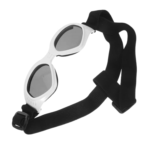 HAWILLOSCH Faltbare Hunde Sonnenbrille mit Verstellbarem Gurt Uv Schutz Wind und wasserdichte Brille für Mittelgroße Hunde Outdoor Schutz für Strand Camping von HAWILLOSCH