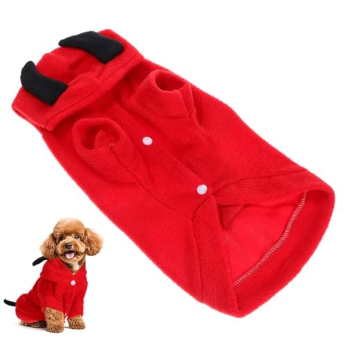 HAWILLOSCH Haustier Teufel Verwandlungs Outfit Hunde Hundewelpen Kleid Kostüme Halloween Outfits Teufelskostüm Für Hunde Kostüme Einzigartiges Teufel Kostüm Party von HAWILLOSCH