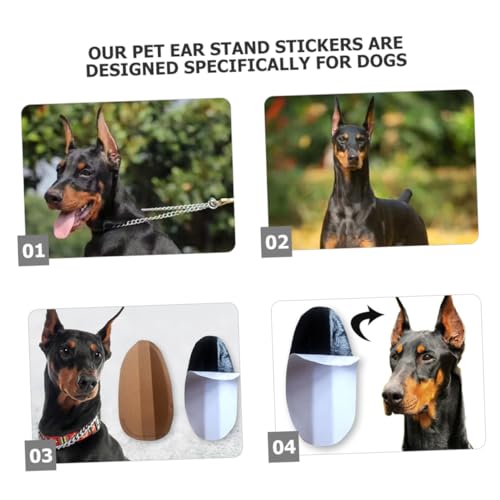 HAWILLOSCH Hundeohr Aufkleber für Stehende Hundeohren Sanfte Ohrkorrektur Klebstoff Ohrenschutz für Hunde Bequemes Ohrstütz für Dobermann und Shiba Inu von HAWILLOSCH
