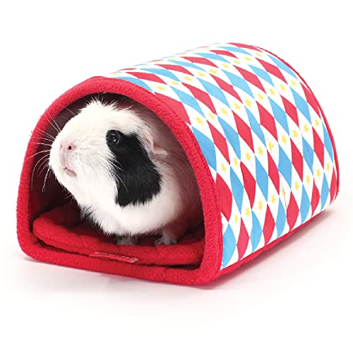 HAYPIGS Meerschweinchentunnel und Verstecke - Meerschweinchen Tube und Versteckhütte - Meerschweinchen Spielzeug für Käfig - Kleintierzubehör Tunnel und Röhren, Rot von HAYPIGS