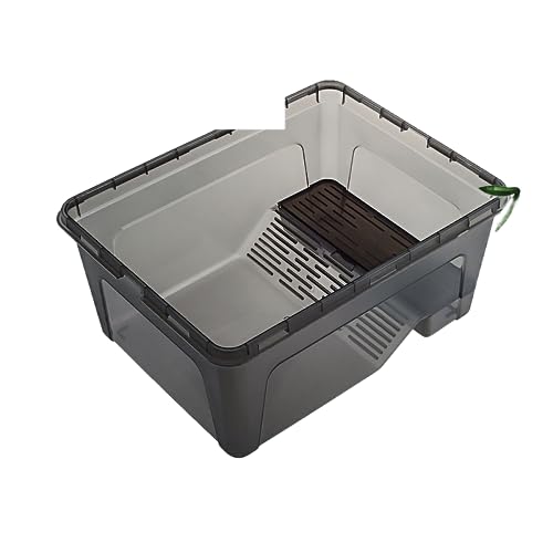 HAZARA Haushalt Schildkröte Tank Wohnzimmer ökologische Tank Fütterung Box Schildkröte Box Schildkröte Box Zuchtbecken kleine Fische Tanks-Black||medium von HAZARA