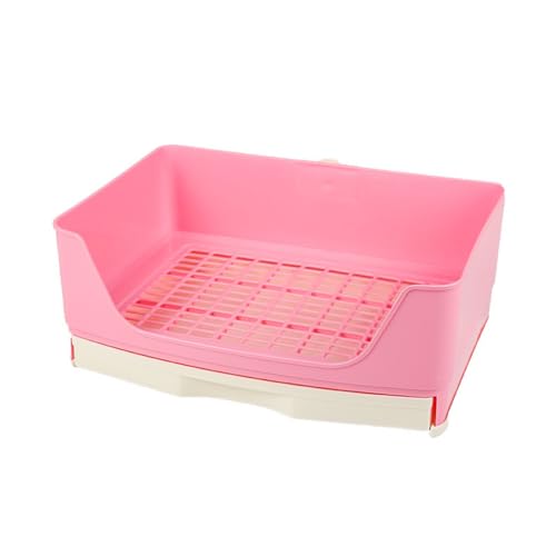 HAZARA Kaninchen Schublade Gehäuse Wurfbox, Haushalt Wurfbox Kaninchen Trainer Waste Tray, große Größe Pet Potty Toilette spritzwassergeschützt Urinal für Hamster-pink von HAZARA