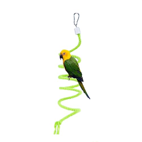 HAdLAm Papageien-wellensittich Spielzeug, Baumwollseil-Spielzeug, Nymphensittich Spielzeug, Baumwollseil-Schaukel-vogelspielzeug, Stehende Stange (Color : GrüN, Size : S) von HAdLAm