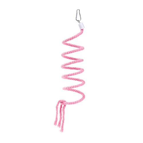 HAdLAm Papageien-wellensittich Spielzeug, Baumwollseil-Spielzeug, Nymphensittich Spielzeug, Baumwollseil-Schaukel-vogelspielzeug, Stehende Stange (Color : Pink, Size : S) von HAdLAm