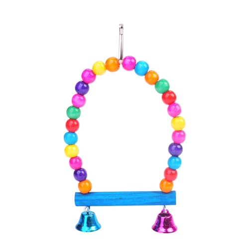 HAdLAm Regenbogenschaukel-wellensittich Spielzeug. Vogelstation-Ständer, Hölzerner Vogelspielzeug-Hängekäfig, Vogelkäfig-Hängebrücke, Nymphensittich Spielzeug (Size : Blau) von HAdLAm