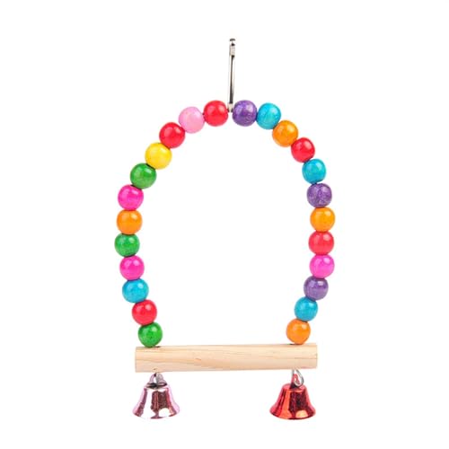 HAdLAm Regenbogenschaukel-wellensittich Spielzeug. Vogelstation-Ständer, Hölzerner Vogelspielzeug-Hängekäfig, Vogelkäfig-Hängebrücke, Nymphensittich Spielzeug (Size : Primary Color) von HAdLAm