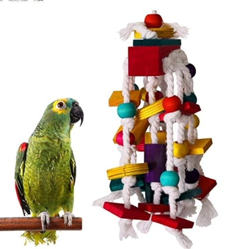 HAdLAm Vogelspielzeug, Wellensittich Spielzeug Holzperlen, Holzblock, Baumwollseil, Knabberschnur, Vogelkäfig, Nymphensittich Spielzeug, Zubehör HAdLAm Vogelspielzeug, Wellensittich Spielzeug Holzperlen, Holzblock, Baumwollseil, Knabberschnur, Vogelkäfig, Nymphensittich Spielzeug, Zubehör von HAdLAm