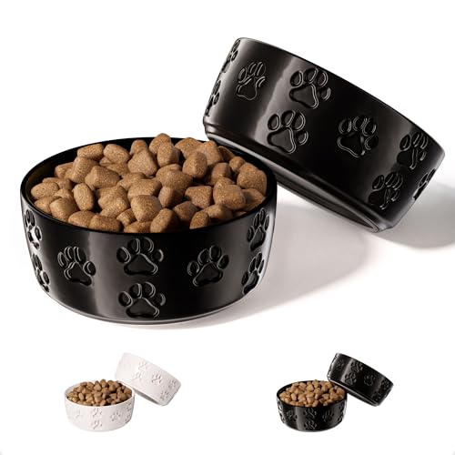 Keramik-Hundenapf mit rutschfester Unterseite, 12,7 cm breit x 5,1 cm hoch, Keramik-Hundenäpfe für kleine Hunde, 2 Tassen, Futter- und Wassernäpfe für Hunde, Gummi-Unterseite, 2 Stück, für kleine Keramik-Hundenapf mit rutschfester Unterseite, 12,7 cm breit x 5,1 cm hoch, Keramik-Hundenäpfe für kleine Hunde, 2 Tassen, Futter- und Wassernäpfe für Hunde, Gummi-Unterseite, 2 Stück, für kleine von HB Design Co.