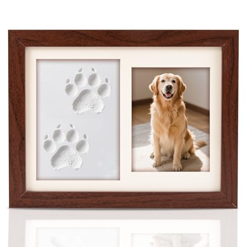 HBJSP Hunde- und Katzenpfotenabdruck-Set – Haustierpfotenabdruck-Set mit Tonabdruck & Fotorahmen, DIY Pfotenabdruck-Set für Hunde und Katzen, sicheres Andenken an Hunde, perfekte HBJSP Hunde- und Katzenpfotenabdruck-Set – Haustierpfotenabdruck-Set mit Tonabdruck & Fotorahmen, DIY Pfotenabdruck-Set für Hunde und Katzen, sicheres Andenken an Hunde, perfekte von HBJSP