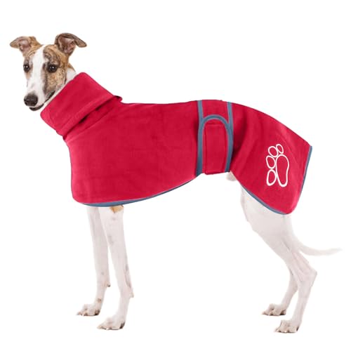 Windhund-Fleecemantel, Whippet Mäntel, Lurcher Gemütlicher Fleecepullover, Whippetpullover, Windhund-Wintermantel, Hundejacke Mantel mit warmem Fleecefutter und verstellbaren Bändern für Salukis (XS, von HBJSP