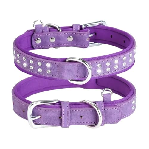Funkelndes Strass-Welpenhalsband, personalisiertes Halsband für kleine Hunde, Chihuahua(Plum,M) von HBJzxlOK