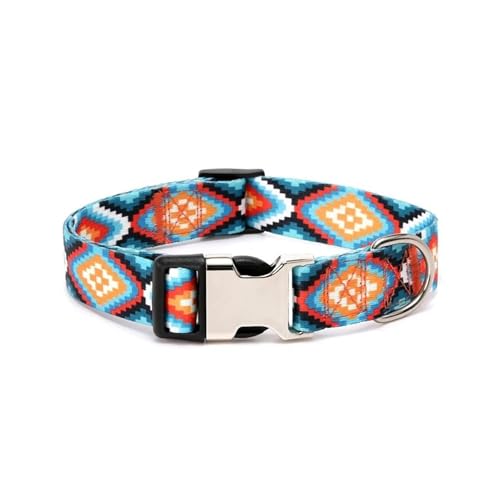 Haustier-Halsband, gestreiftes Polyester, Hundeleine, verstellbares Nylon-Hundehalsband, personalisiert(Blue 1,S) von HBJzxlOK