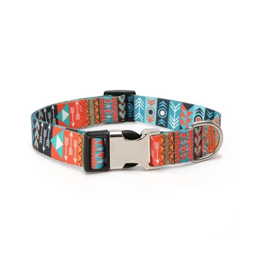 Haustier-Halsband, gestreiftes Polyester, Hundeleine, verstellbares Nylon-Hundehalsband, personalisiert(Blue 2,L) von HBJzxlOK
