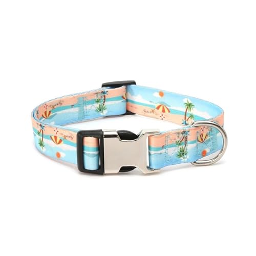 Haustier-Halsband, gestreiftes Polyester, Hundeleine, verstellbares Nylon-Hundehalsband, personalisiert(Blue 3,XL) von HBJzxlOK