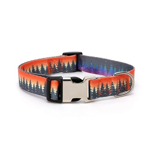 Haustier-Halsband, gestreiftes Polyester, Hundeleine, verstellbares Nylon-Hundehalsband, personalisiert(Red 1,M) von HBJzxlOK
