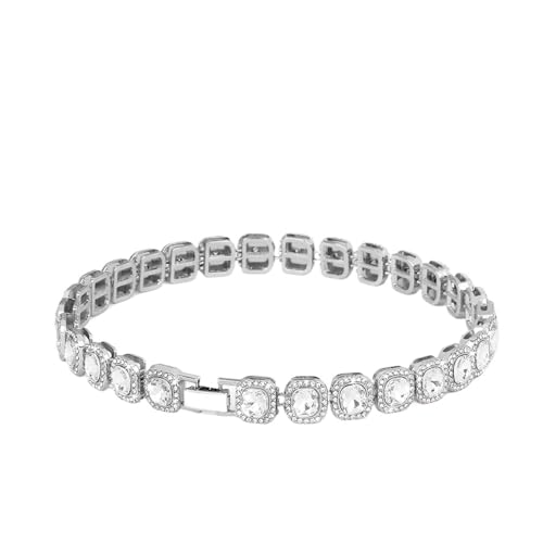 Haustier Halskette Katze Hund Halsband mit Diamant glänzend Schmuck Metall Kristall Strass Halsband(Blue 3,40cm) von HBJzxlOK