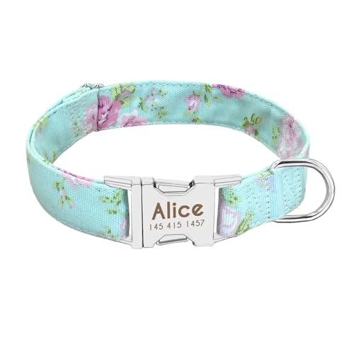 Hundehalsband Personalisiert Nylonhalsband Gravierte Namens-ID(Black 2,L) von HBJzxlOK