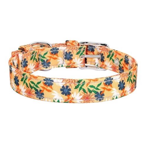 Hundehalsband mit Blumenmuster, Nylon, Blumenmuster, für kleine Hunde und Katzen, verstellbar(Black 2,S) Hundehalsband mit Blumenmuster, Nylon, Blumenmuster, für kleine Hunde und Katzen, verstellbar(Black 2,S) von HBJzxlOK