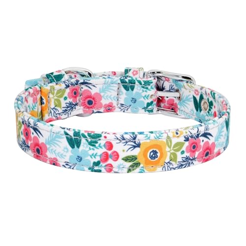 Hundehalsband mit Blumenmuster, Nylon, Blumenmuster, für kleine Hunde und Katzen, verstellbar(Red 4,S) von HBJzxlOK
