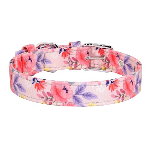 Hundehalsband mit Blumenmuster, Nylon, Blumenmuster, für kleine Hunde und Katzen, verstellbar(Red 5,XS) von HBJzxlOK