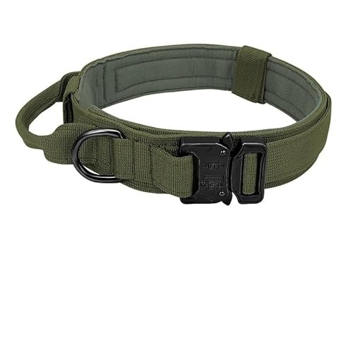 Hundehalsband mit Kontrollgriff, reflektierendes, langlebiges Hundehalsband(No Reflective Green,M) von HBJzxlOK