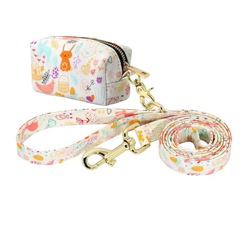 Hundeleinentasche mit Blumendruck, Snacktasche für Hundeleinen(167 White) von HBJzxlOK
