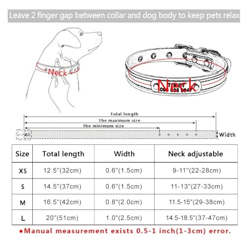 Benutzerdefinierte Leder PU Hundehalsband gepolsterte Hundehalsband personalisierte Haustier ID Halskette graviert Name(Blue 2,S 27-33cm) von HBJzxlOK