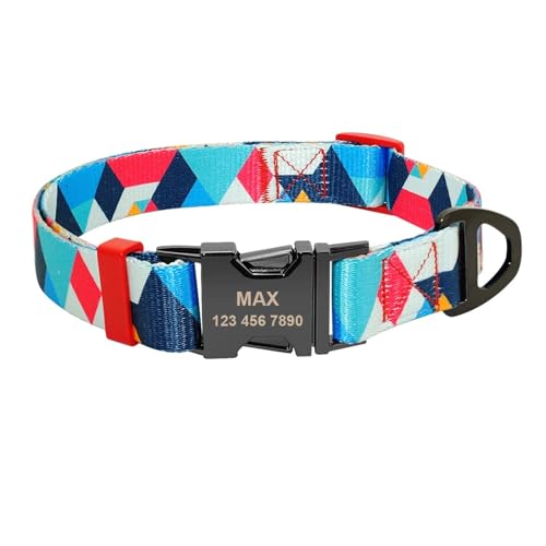 Nylon Hundehalsband-Leine-Set Weiche personalisierte Hundehalsband-Leine Sicherheitsschnalle(112 Blue,L) von HBJzxlOK