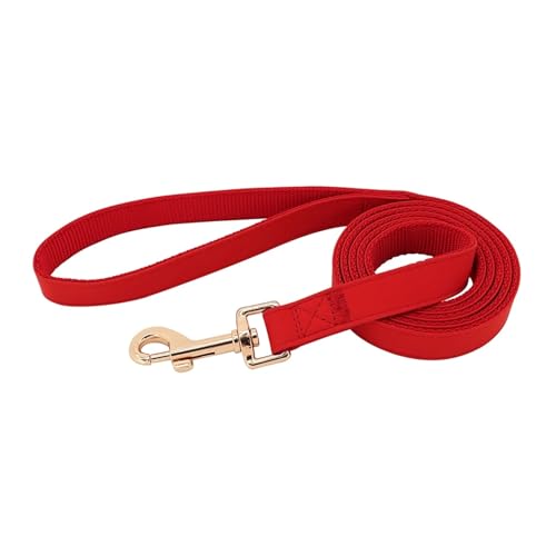 Personalisiertes Hundehalsband PU-Leder Haustierhalsband und Leine Set Halskette Personalisierter ID-Name(Red Leash,M) von HBJzxlOK