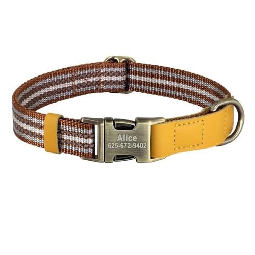 Personalisiertes Hundeidentifikationshalsband PU-Leder Hundeschnallenhalsband Gepolstertes Haustieridentifikationshalsband(Blue 2,M) von HBJzxlOK
