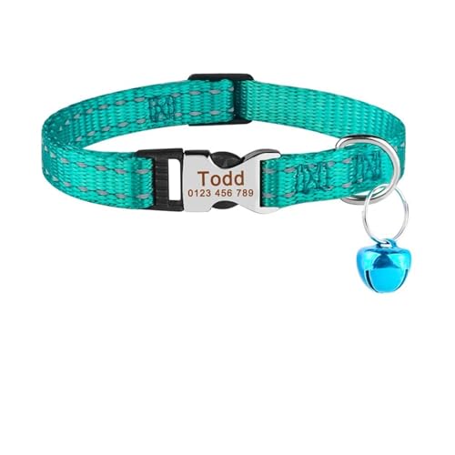 Personalisierte Nylon benutzerdefinierte Schnalle graviert Katze ID Halsband Namensschild verstellbar(DarkGreen) von HBJzxlOK