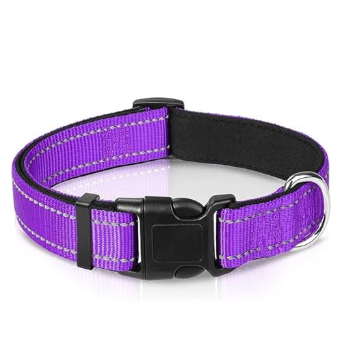 Reflektierendes Hundehalsband. Robustes, verstellbares Haustierhalsband.(Black 4,M) von HBJzxlOK