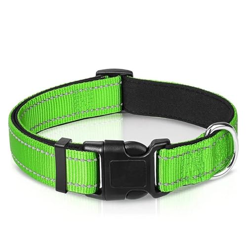 Reflektierendes Hundehalsband. Robustes, verstellbares Haustierhalsband.(Green 2,M) von HBJzxlOK