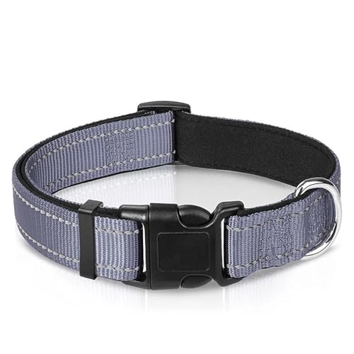 Reflektierendes Hundehalsband. Robustes, verstellbares Haustierhalsband.(Silver 1,M) von HBJzxlOK
