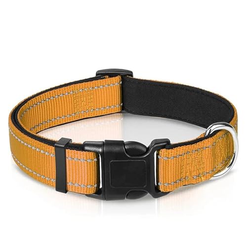 Reflektierendes Hundehalsband. Robustes, verstellbares Haustierhalsband.(Yellow 1,L) von HBJzxlOK