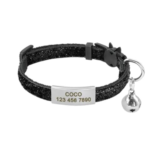 Schnellverschluss-Halsbandanhänger-Halsband-Set Wunderschöne personalisierte Nylonhalsbandgravur(Black 2) von HBJzxlOK